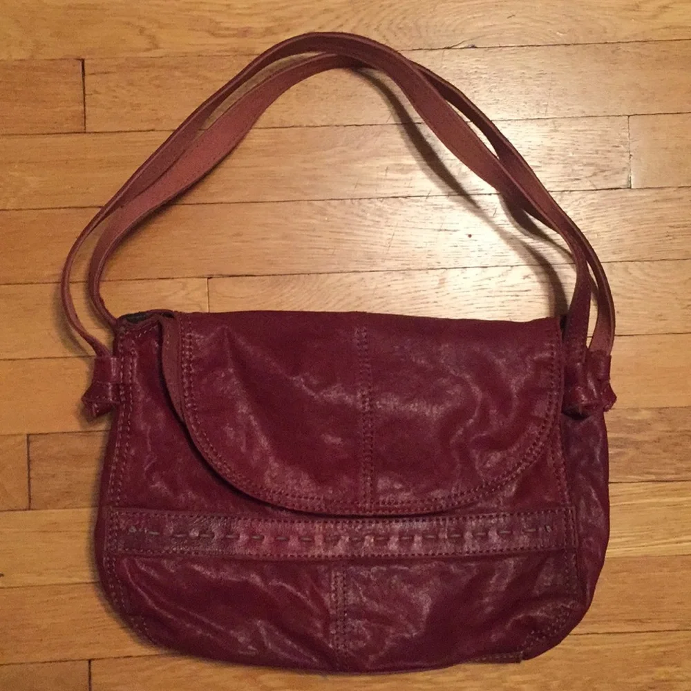 Lucky Brand burgundy leather satchel bag